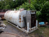 1,500 Gallon Skid Mounted Fuel Tank, with Gasboy fuel pump and gas powered fuel pump and hose reel