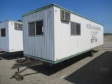 28'x8' Single Axle Office/Storage Trailer, equipped with roll-up door, office area with plan table