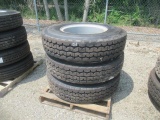 (3) 12.00R24 Tires, with rims. In very good condition. (Tires UNUSED)