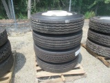 UNUSED (4) 11R22.5 Tires, with rims