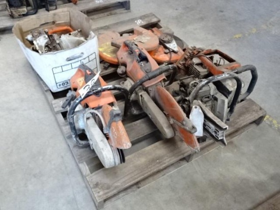 (2 Pallets) Chop Saw and Chain Saw Parts