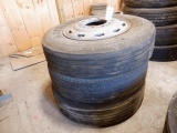 (3) 11R24.5 Tires, with aluminum rims