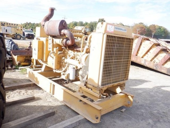 CATERPILLAR Model 3406/250KW Skid Mounted Generator, s/n 5GA00520, powered by Cat 3406 diesel