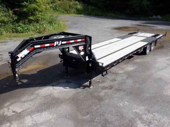 2018 PJ Model LY342 Tandem Axle Gooseneck Trailer, VIN# 4P5LY3429J3027352, equipped with 25'6" main