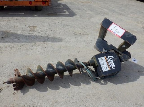 LOWE 750 Classic Hydraulic Auger Attachment, with 12" auger (Skid Steer)