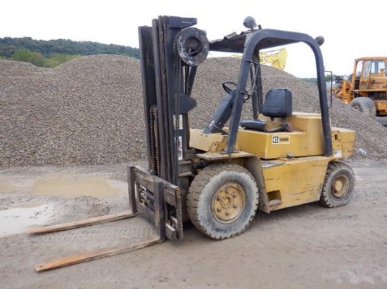 1984 CATERPILLAR Model V80E, 8,000# Pneumatic Tired Forklift, s/n 37W3738, powered by Perkins 4