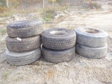 (7) Used 425/65R22.5 Tires and (4) Rims