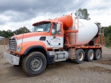 2005 MACK Model CV713 Granite Tri-Axle Rear Discharge Mixer Truck, VIN# 1M2AG11C75M031109, powered