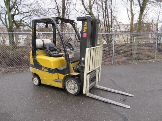 2007 YALE Model GLC050VXNUAE083, 5,000 lb Solid Tired Forklift, s/n A910V09170E, Mazda propane