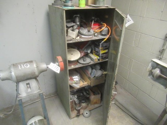 Cabinet and Contents of Grinding Discs and Air Tools