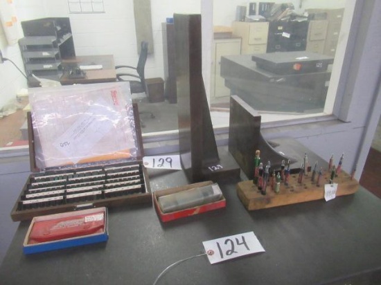 (2) 90 Degree Squares, Block Gauge Set, Thread Gauge Set, and Radius Gauge