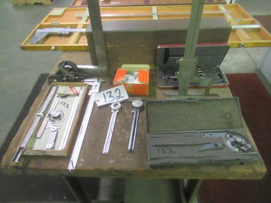 Height Gauges, Dial Calipers, Angle Gauge, and Depth Gauge
