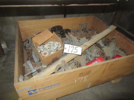 Steel Table and Crate of Trolleys