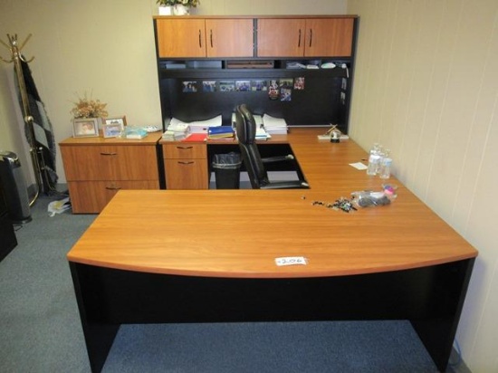 Contents of Office: Workstation Desk, Lateral File, and Bookshelf (BUYER MUST LOAD)