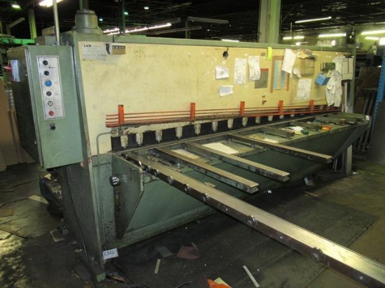 1987 LVD Model JS 25/10 Foot Actuated Hydraulic Power Squaring Shear, s/n 13346, 10' cutting length,