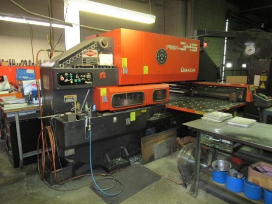 1999 AMADA Model PEGA 345, 30 Ton CNC Turret Punch, s/n AQ450334, (58) turret stations, 51.4"x107"