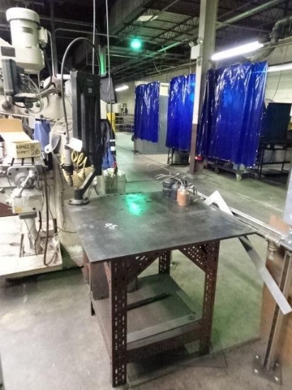 Flex Arm Pneumatic Tapping Machine and Table, 1/2" diameter threading capacity