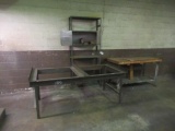 Steel Material Table, Shop Table, and Shelves