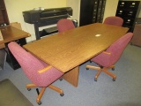 8' Conference Table and (4) Swivel Chairs (BUYER MUST LOAD)