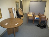 Contents of Office: Round Table, (6) Chairs, and Partition (BUYER MUST LOAD)
