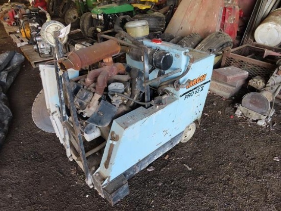 TARGET Pro 65 II 30 Walk Behind Concrete Saw, s/n 188986, Wisconsin 4 cylinder gas engine, with 30"
