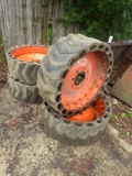 (4) Cushion Tires, with rims (Skid Steer)