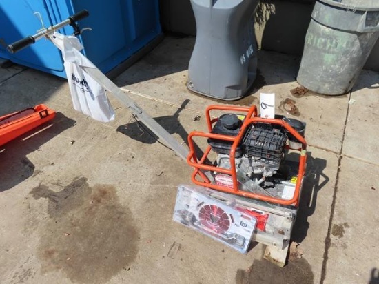 HUSQVARNA Walk Behind Concrete Saw, Subaru gas, with blades, 6" blade capacity