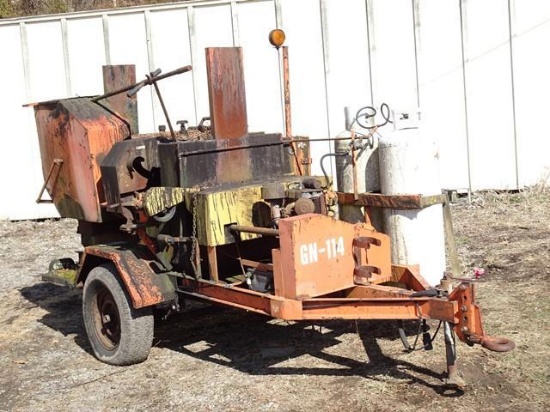 Portable Tar Pot, s/n unknown, powered by Wisconsin 1 cylinder propane gas engine, equipped with