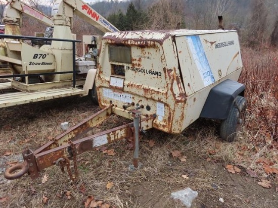 1990 INGERSOLL RAND 130CFM Portable Air Compressor, s/n 187945U90317, powered by Deutz diesel