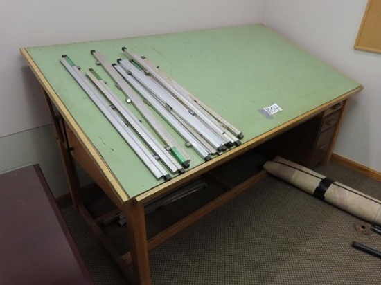Wood Drafting Table (BUYER MUST LOAD) (McKeesport) (Caraco)