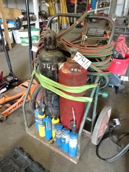 Oxygen/Acetylene Torch Set, with cart and bottles (North Spring Street - Blairsville) (Caraco)