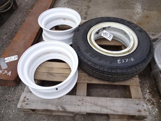 (1) 215/75R17.5 Tire and (3) Rims (North Spring Street - Blairsville)
