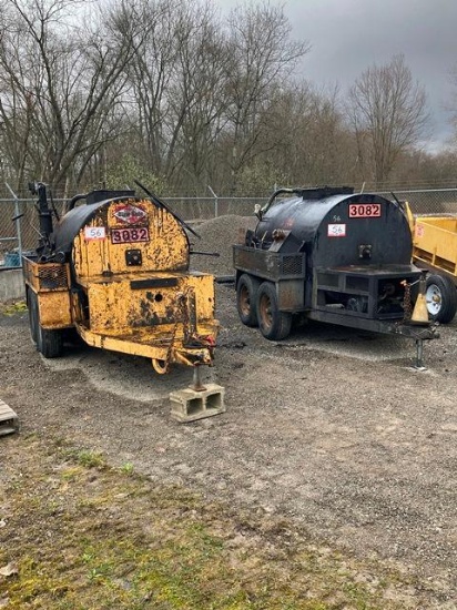 (1) BLAW KNOX and (1) NEIL 550 Gallon Tow Behind Sealant Tanks, powered by Vanguard 16HP, V-Twin gas