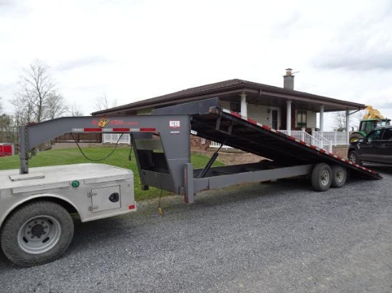 2018 B WISE Model THDG-2416 Tandem Axle Hydraulic Tilt Back Gooseneck Trailer, VIN#