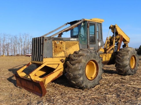 2001 JOHN DEERE Model 648G-III Dual Arch Grapple Skidder, s/n X581539, powered by JD 6 cylinder