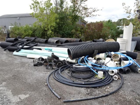 Assorted PVC, Corrugated Pipe, and Fittings (BUYER MUST LOAD)