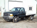2001 FORD Model F-350XL Super Duty 4x4 Flatbed Truck, VIN# 1FDWF37F71ED20534, powered by Powerstroke