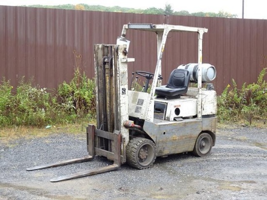 TCM Model FCG25N5, 5,000# Solid Tired Forklift, s/n 3181054, powered by Nissan 4 cylinder propane