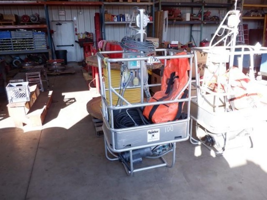 SPIDER ST-180 Personnel Hoist Basket, 1,250# capacity, 220 volt AC, 500' max (JG)