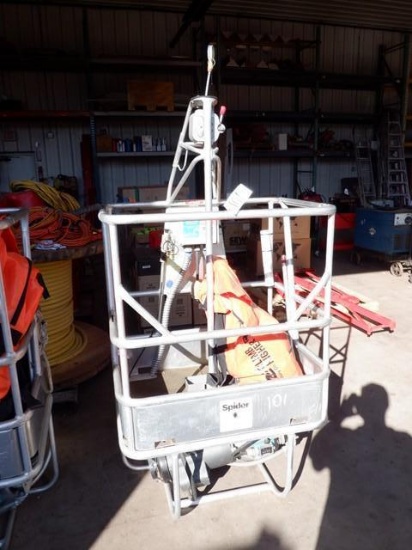 SPIDER ST-180 Personnel Hoist Basket, 1,250# capacity, 220 volt AC, 500' max (JG)