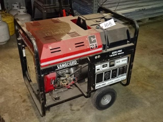 GEN-PRO 12,500 Watt Portable Generator, with electric start (New Battery)