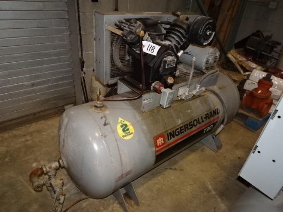INGERSOLL RAND T30 Horizontal Shop Air Compressor, 5/3HP, 3-phase electric motor