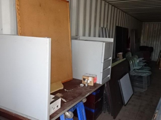 Office Furniture and Gang Box (Contents of 40' Container) (BUYER MUST LOAD)
