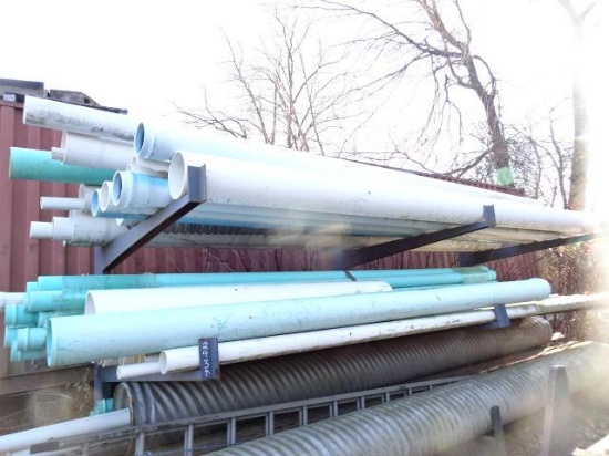 PVC Pipe (Contents of 2 Racks) (BUYER MUST LOAD)