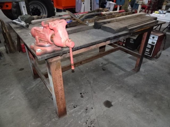 Metal Shop Table, with vise