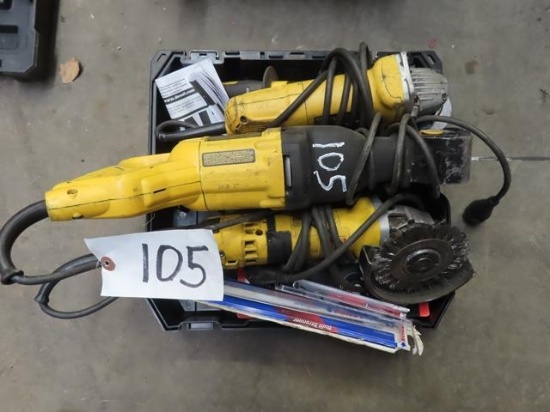 (2) DEWALT Grinders and Sawzall