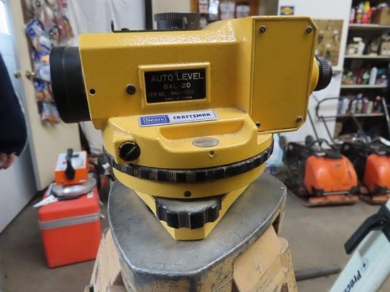 CRAFTSMAN BAL-20 Auto Level, with tripod and grade pole