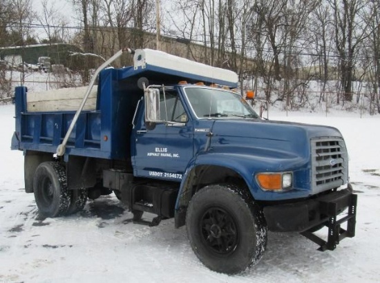 1997 FORD Model F-800 Single Axle Dump Truck, VIN# 1FDYF80C1VVA16451, powered by Cummins/Ford