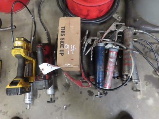 (2) Cordless and (7) Manual Grease Guns
