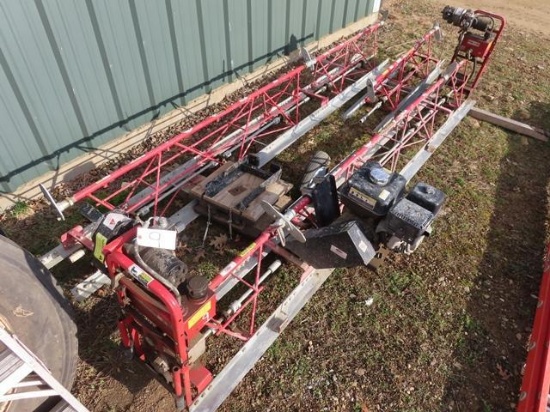 ALLEN Razorback 30' Power Truss Screed, powered by Honda GX270 gas engine, dual hydraulic winches,